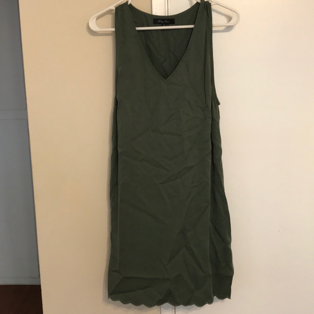 honey punch green scalloped bottom mini dress